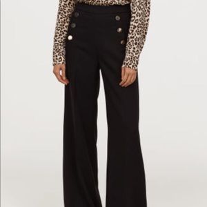 H&M Wide-Leg Pants Button Trousers